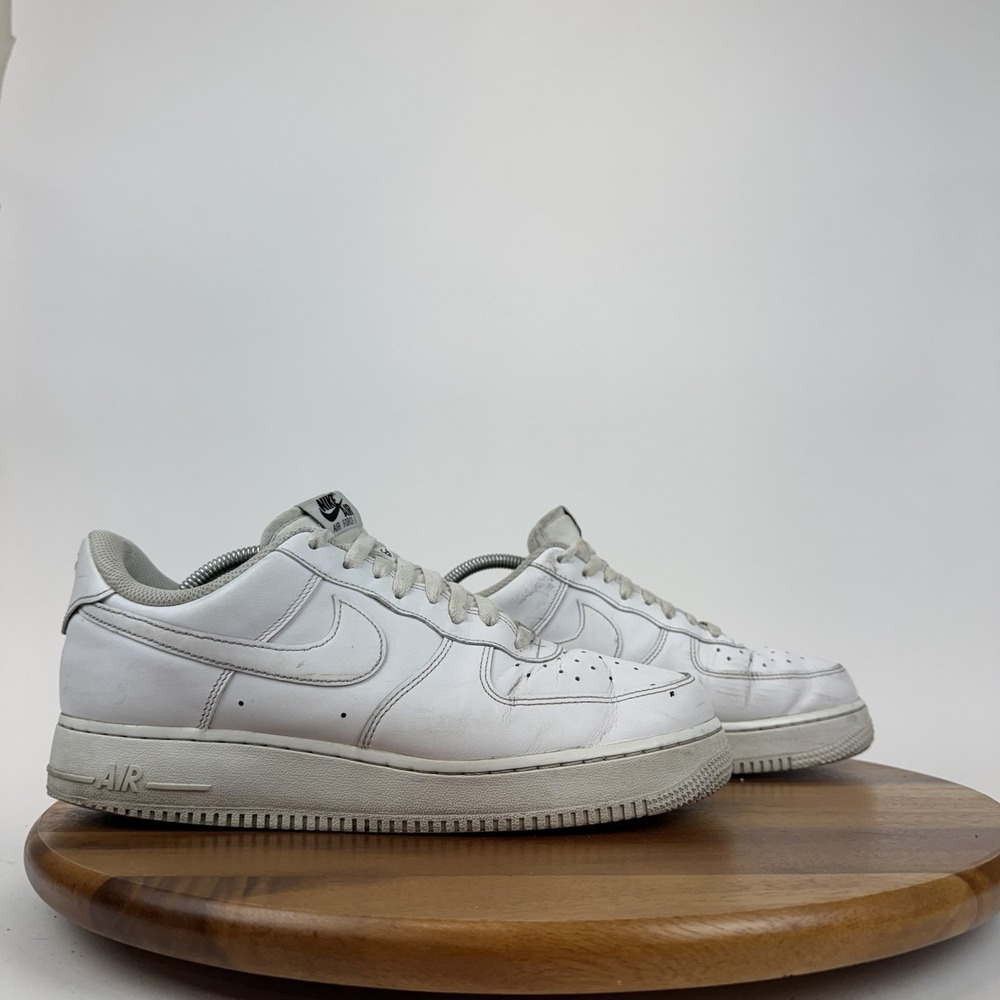 Mens Nike‎ Air Force 1 07 Easy On White Leather Comfort Sneakers Shoes Size 10 M